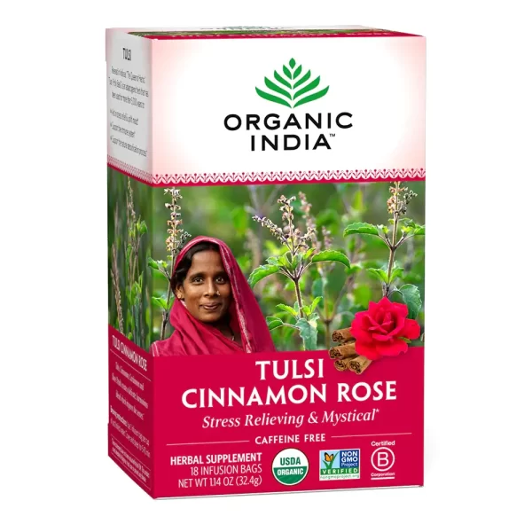 Organic India Tulsi Cinnamon Rose Herbal Tea